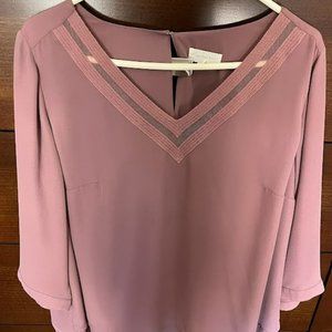 MAGNOLIA GRACE Rickey Sheer Trim Detail Blouse 2X